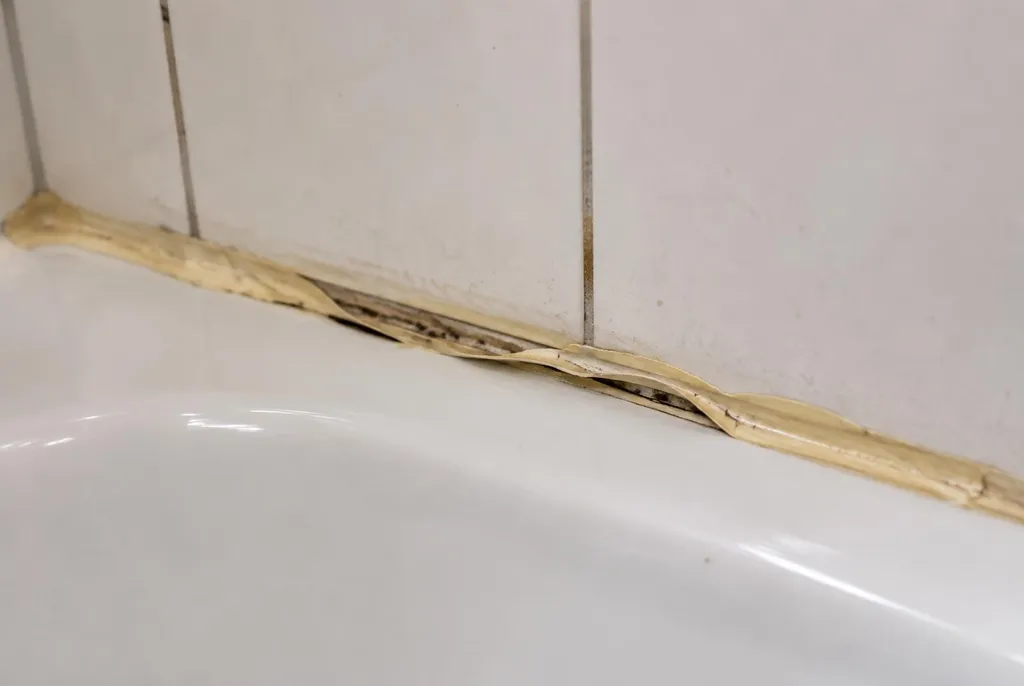 Kitbedrijf Harskamp – loslatende kit naast het bad